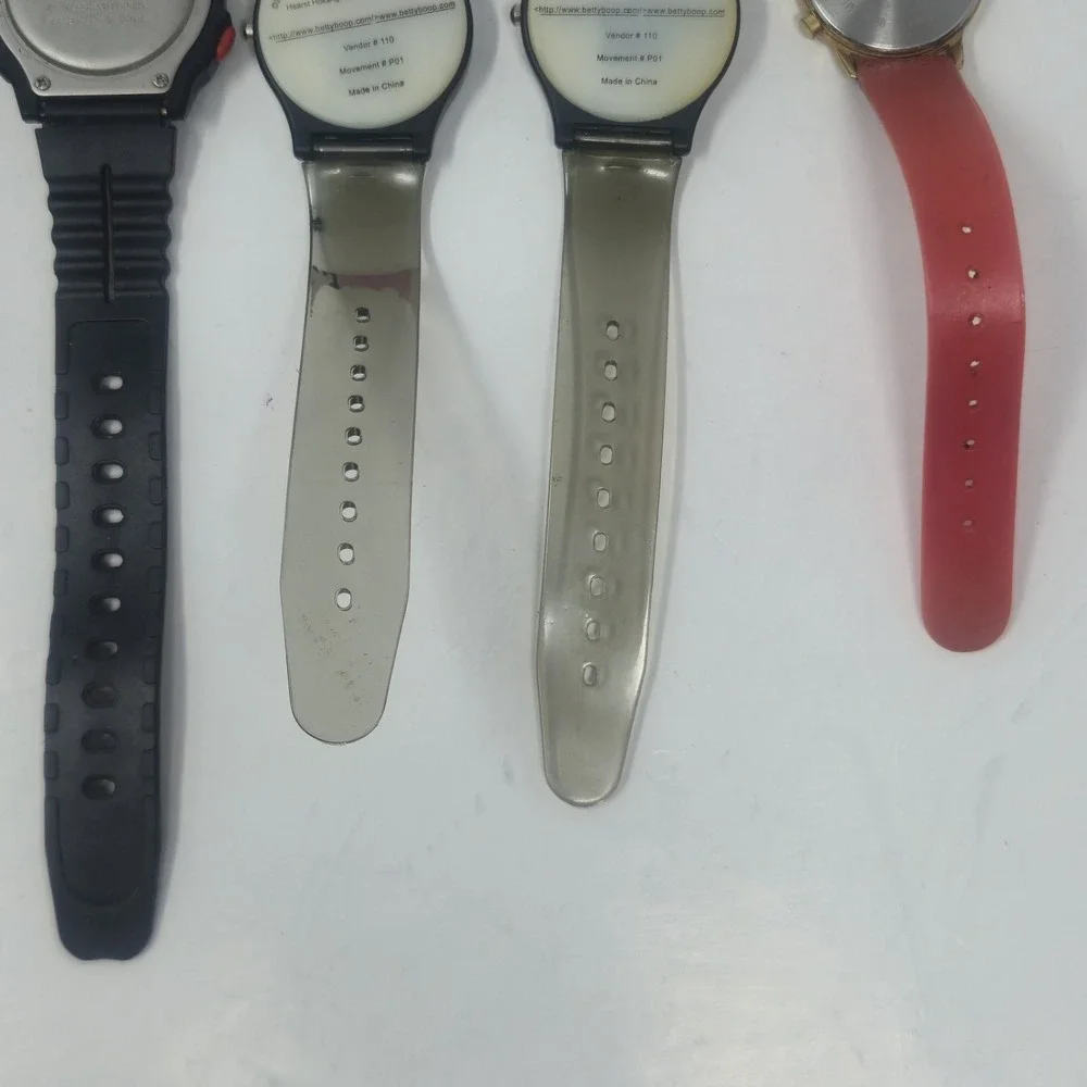 Vintage 1989 Guess Watch Pink Dial Wilson Glo Betty Boop Jelly Lot 4pc PARTS